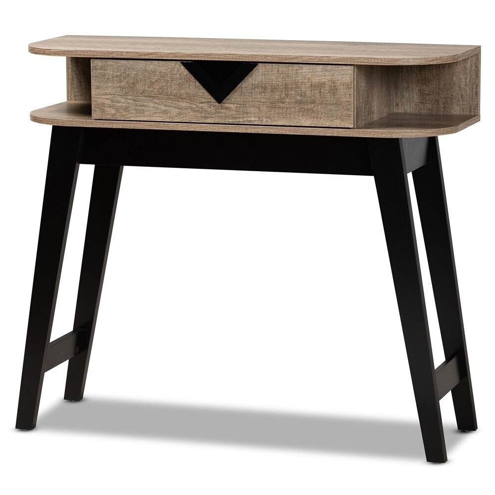 BAXTON STUDIO WALES MODERN AND CONTEMPORARY LIGHT BROWN FINISHED WOOD 1-DRAWER CONSOLE TABLE