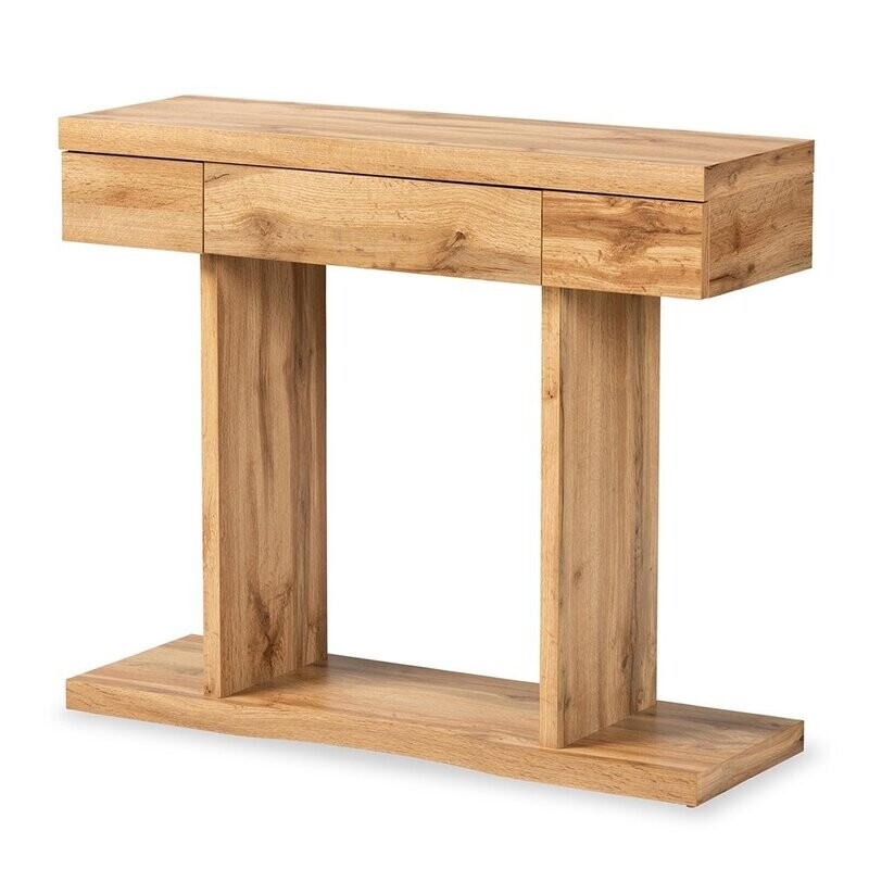 BAXTON STUDIO OTIS MODERN AND CONTEMPORARY OAK BROWN FINISHED WOOD 3-DRAWER CONSOLE TABLE
