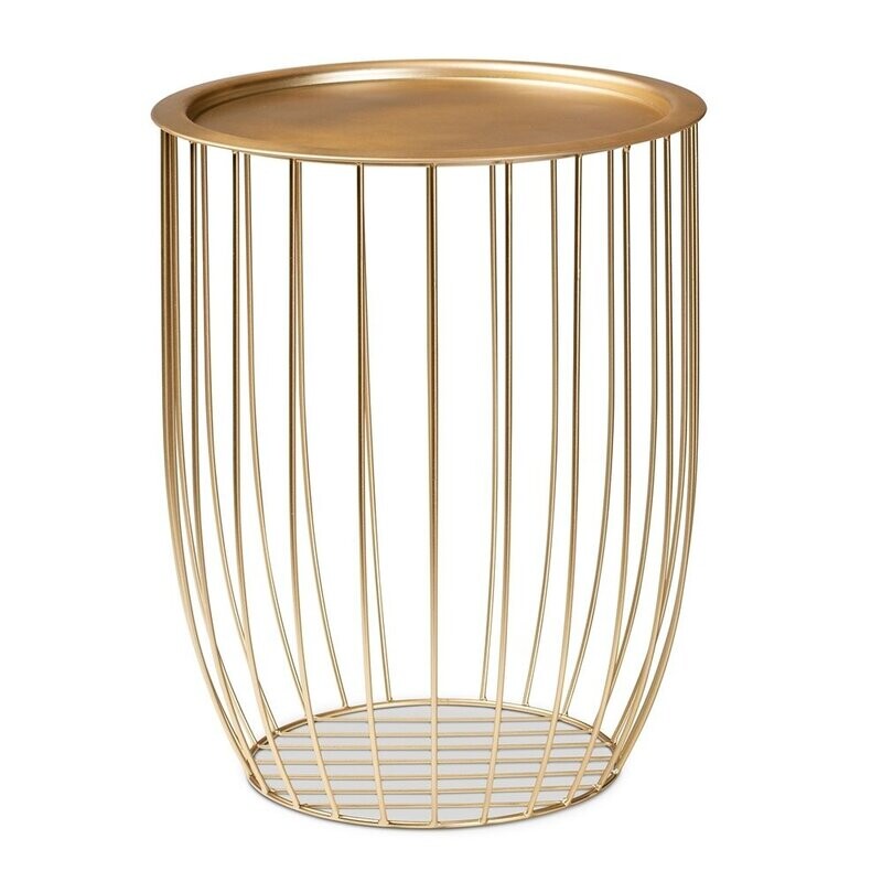 BAXTON STUDIO MABON MODERN AND CONTEMPORARY GOLD FINISHED METAL END TABLE