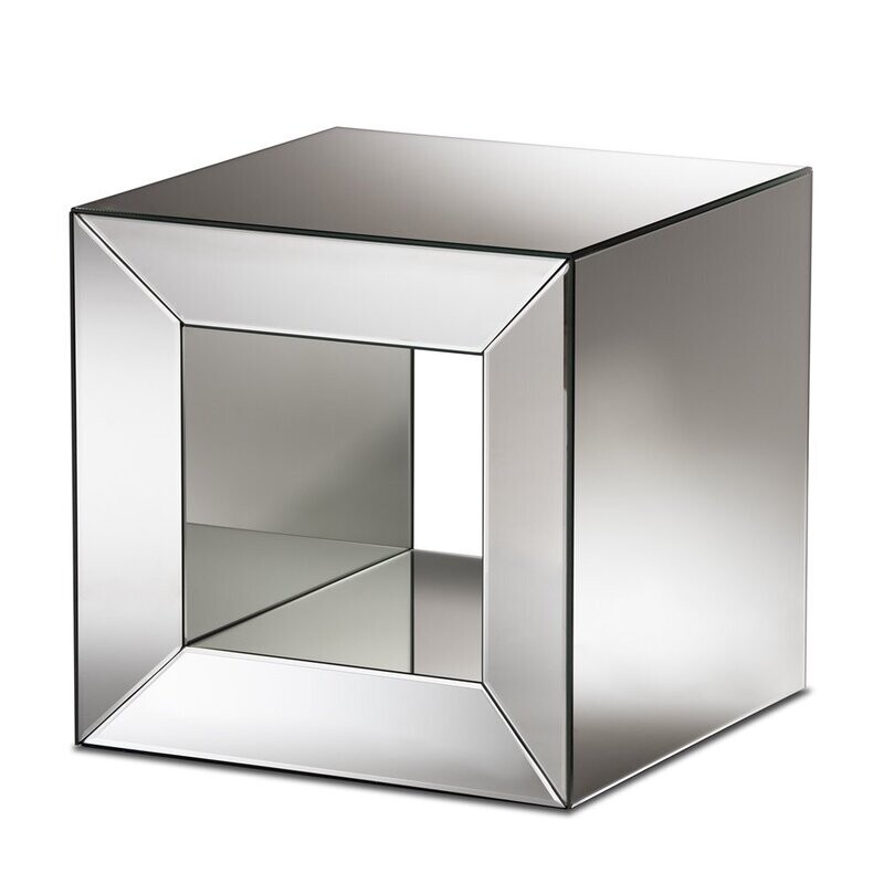BAXTON STUDIO PEREGRINE GLAM AND LUXE MIRRORED GLASS END TABLE BAXTON STUDIO PEREGRINE GLAM AND LUXE MIRRORED GLASS END TABLE