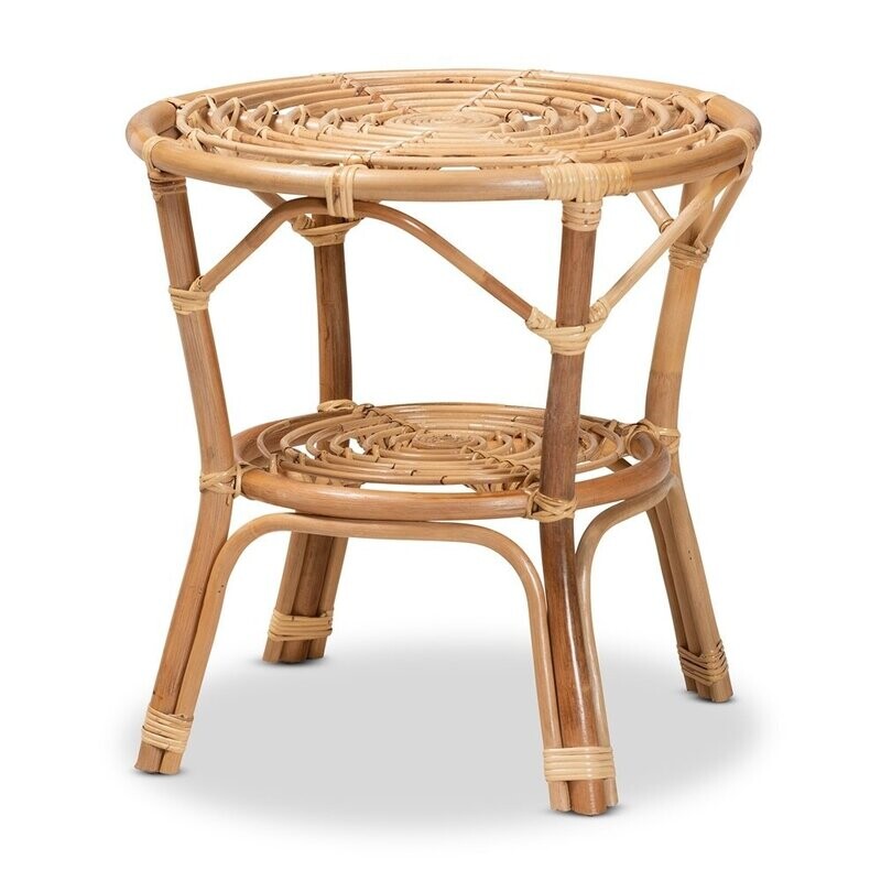 BAXTON STUDIO CARIEL MODERN BOHEMIAN NATURAL BROWN RATTAN COFFEE TABLE