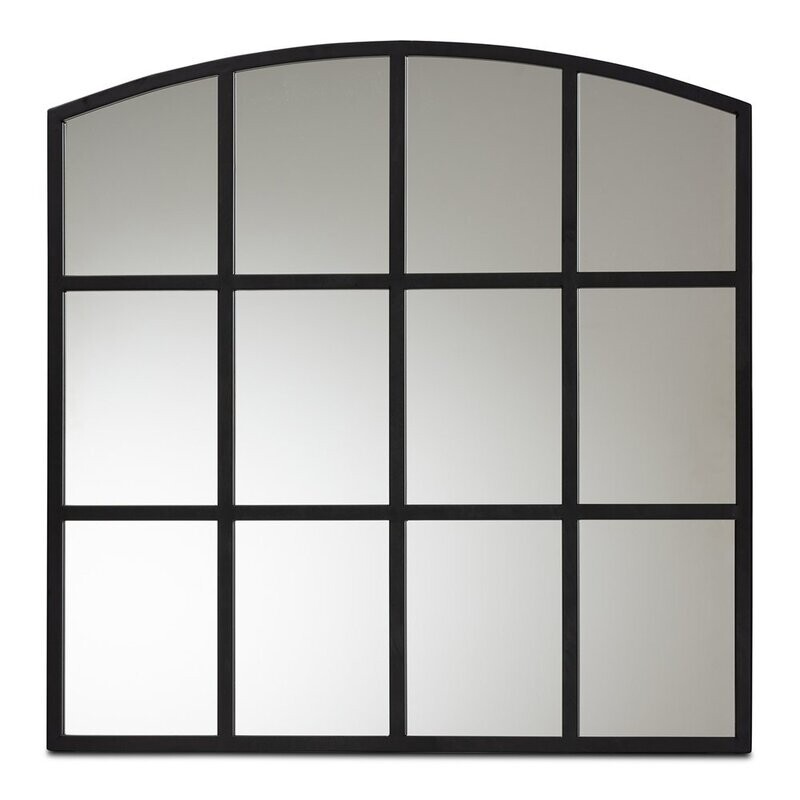 BAXTON STUDIO BARRINGTON MODERN AND CONTEMPORARY BLACK FINISHED METAL ACCENT WALL MIRROR