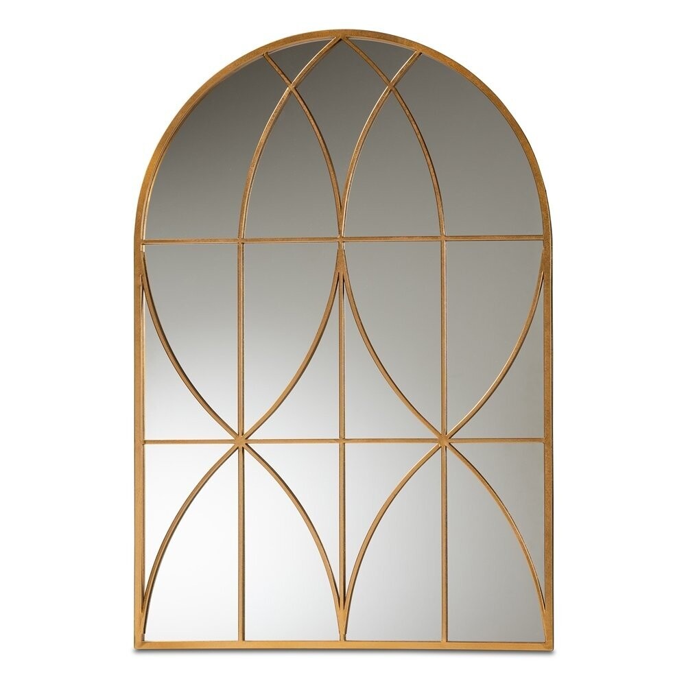 BAXTON STUDIO CELERINA MODERN AND CONTEMPORARY GOLD FINISHED METAL ACCENT WALL MIRROR