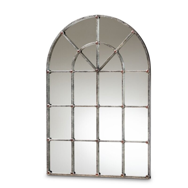BAXTON STUDIO NEWMAN VINTAGE FARMHOUSE ANTIQUE SILVER FINISHED ARCHED WINDOW ACCENT WALL MIRROR

Item #: RTB1358-2