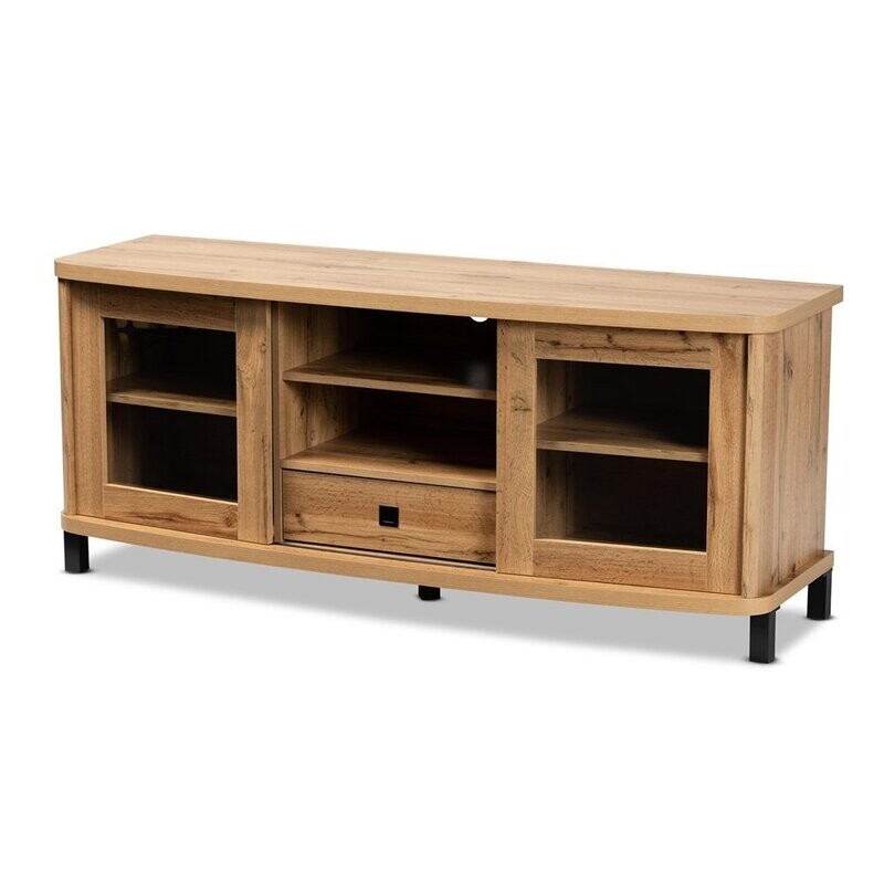 BAXTON STUDIO WALDA MODERN AND CONTEMPORARY OAK BROWN FINISHED WOOD 1-DRAWER TV STAND