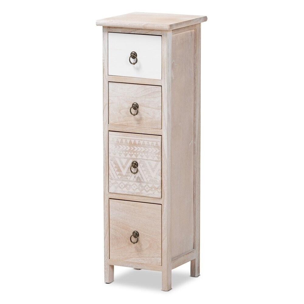 BAXTON STUDIO SEANNA MODERN AND CONTEMPORARY MULTI-COLORED WOOD 4-DRAWER STORAGE UNIT