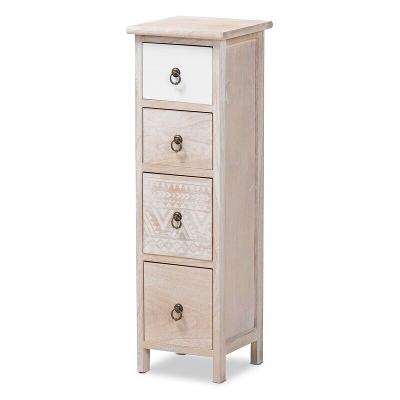BAXTON STUDIO SEANNA MODERN AND CONTEMPORARY MULTI-COLORED WOOD 4-DRAWER STORAGE UNIT
