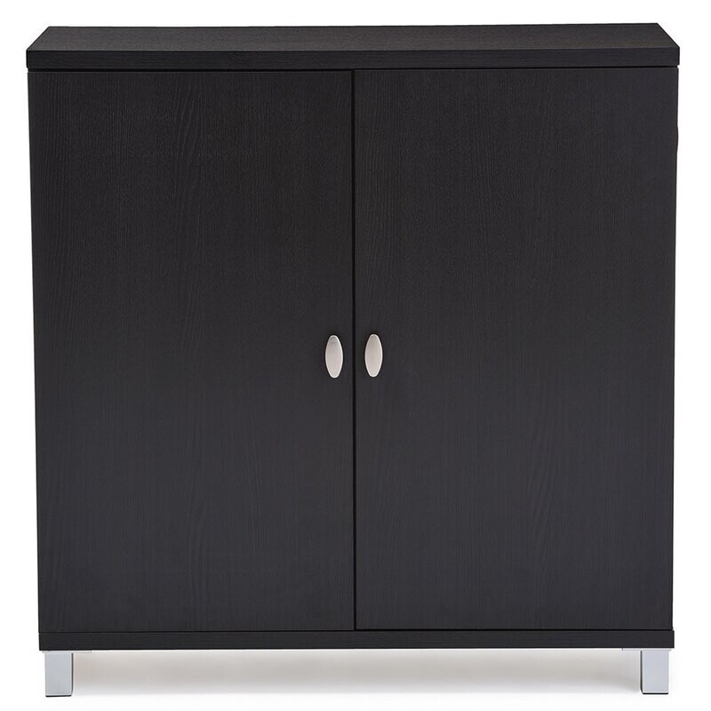 BAXTON STUDIO MARCY MODERN AND CONTEMPORARY DARK BROWN WOOD ENTRYWAY HANDBAGS OR SCHOOL BAGS STORAGE SIDEBOARD CABINET