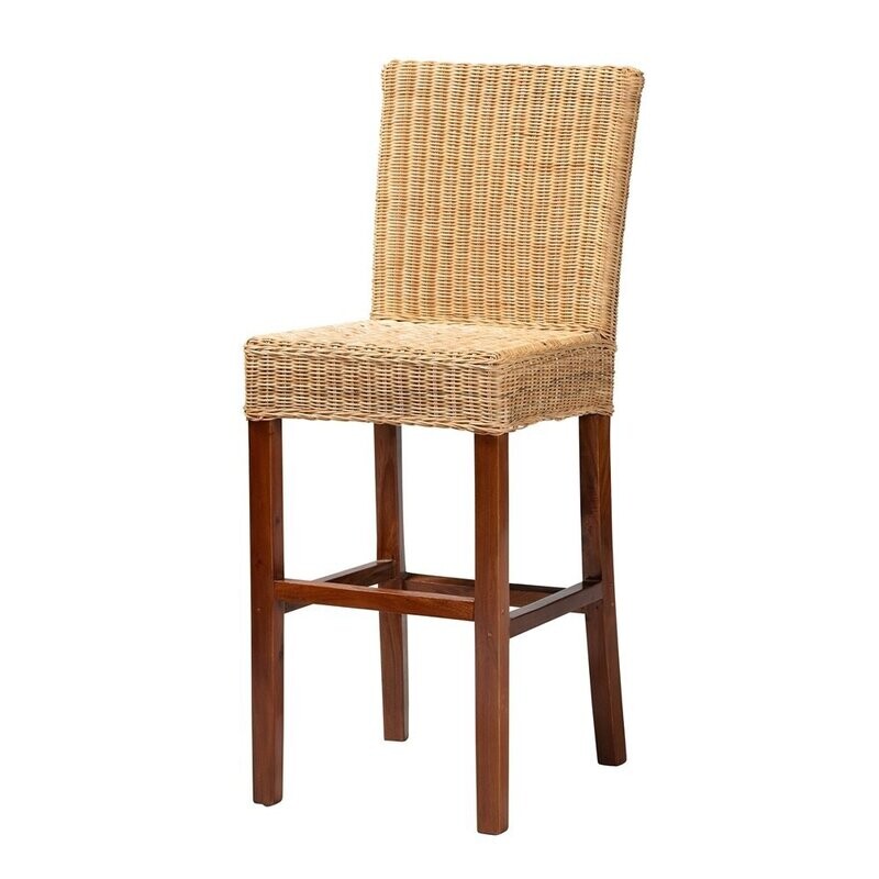 BAXTON STUDIO RACQUEL MODERN BOHEMIAN NATURAL RATTAN AND MAHOGANY WOOD BAR STOOL

Item #: DC9003-Rattan-BS