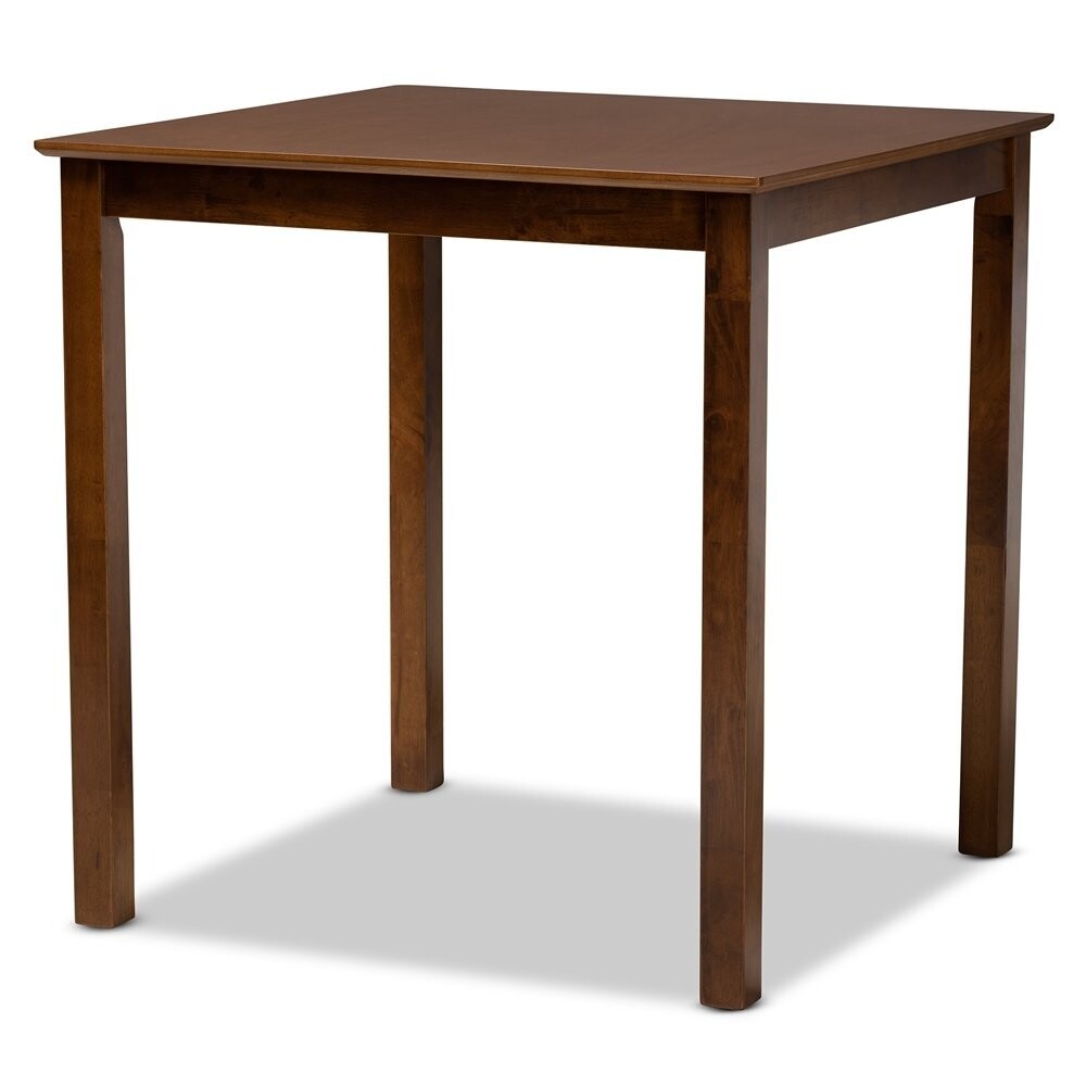 BAXTON STUDIO LENOIR MODERN AND CONTEMPORARY WALNUT BROWN FINISHED WOOD COUNTER HEIGHT PUB TABLE