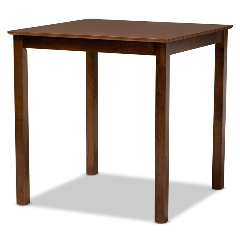 BAXTON STUDIO LENOIR MODERN AND CONTEMPORARY WALNUT BROWN FINISHED WOOD COUNTER HEIGHT PUB TABLE