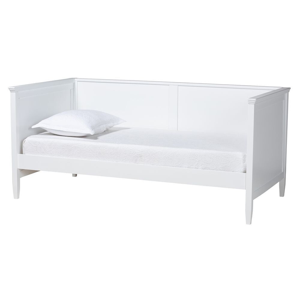 BAXTON STUDIO VIVA CLASSIC AND TRADITIONAL WHITE FINISHED WOOD TWIN SIZE DAYBED