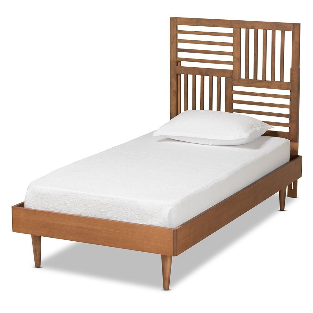 BAXTON STUDIO ROMY MODERN AND CONTEMPORARY WALNUT BROWN FINISHED WOOD TWIN SIZE PLATFORM BED
