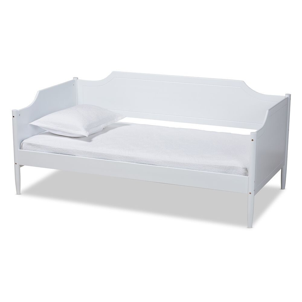 BAXTON STUDIO ALYA CLASSIC TRADITIONAL FARMHOUSE WHITE FINISHED WOOD TWIN SIZE DAYBED