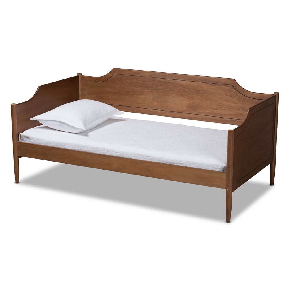 BAXTON STUDIO ALYA CLASSIC TRADITIONAL FARMHOUSE WALNUT BROWN FINISHED WOOD TWIN SIZE DAYBED