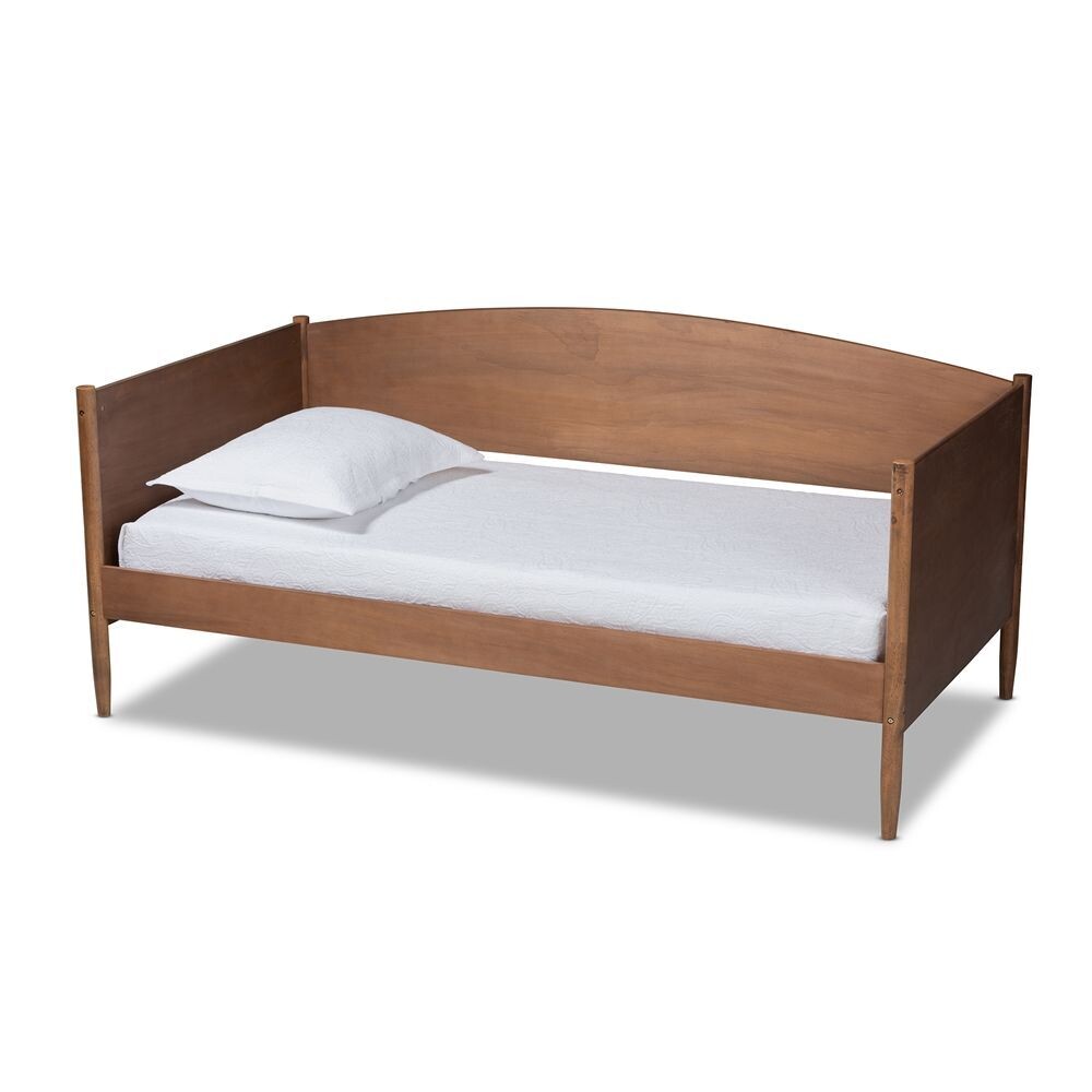 BAXTON STUDIO VELES MID-CENTURY MODERN ASH WANUT FINISHED WOOD DAYBED