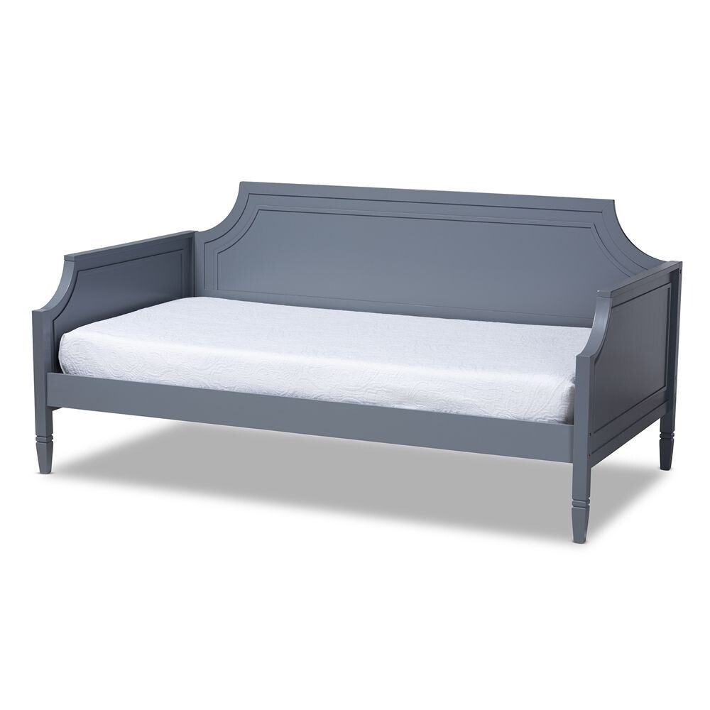 BAXTON STUDIO MARIANA CLASSIC AND TRADITIONAL GREY FINISHED WOOD TWIN SIZE DAYBED