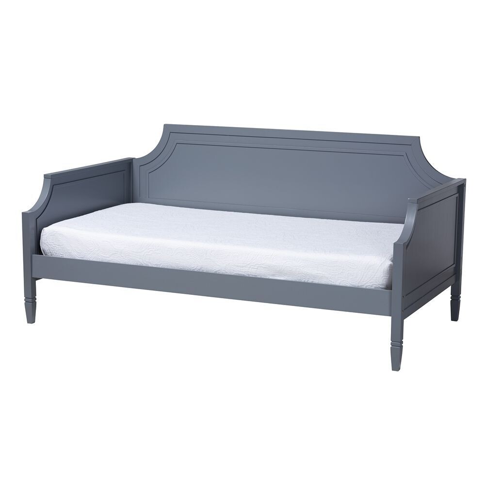 BAXTON STUDIO MARIANA CLASSIC AND TRADITIONAL GREY FINISHED WOOD FULL SIZE DAYBED