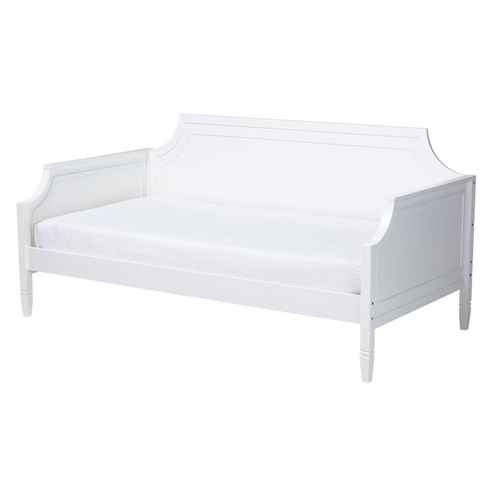 BAXTON STUDIO MARIANA CLASSIC AND TRADITIONAL WHITE FINISHED WOOD FULL SIZE DAYBED
