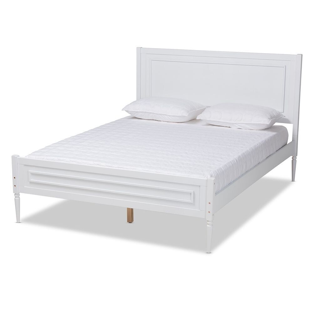 BAXTON STUDIO DANIELLA MODERN AND CONTEMPORARY WHITE FINISHED WOOD FULL SIZE PLATFORM BED