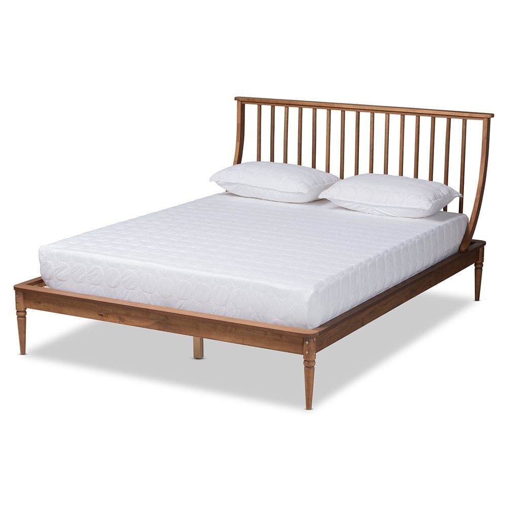 BAXTON STUDIO ABEL CLASSIC AND TRADITIONAL TRANSITIONAL WALNUT BROWN FINISHED WOOD FULL SIZE PLATFORM BED