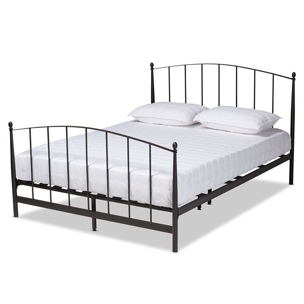 BAXTON STUDIO LANA MODERN AND CONTEMPORARY BLACK BRONZE FINISHED METAL FULL SIZE PLATFORM BED