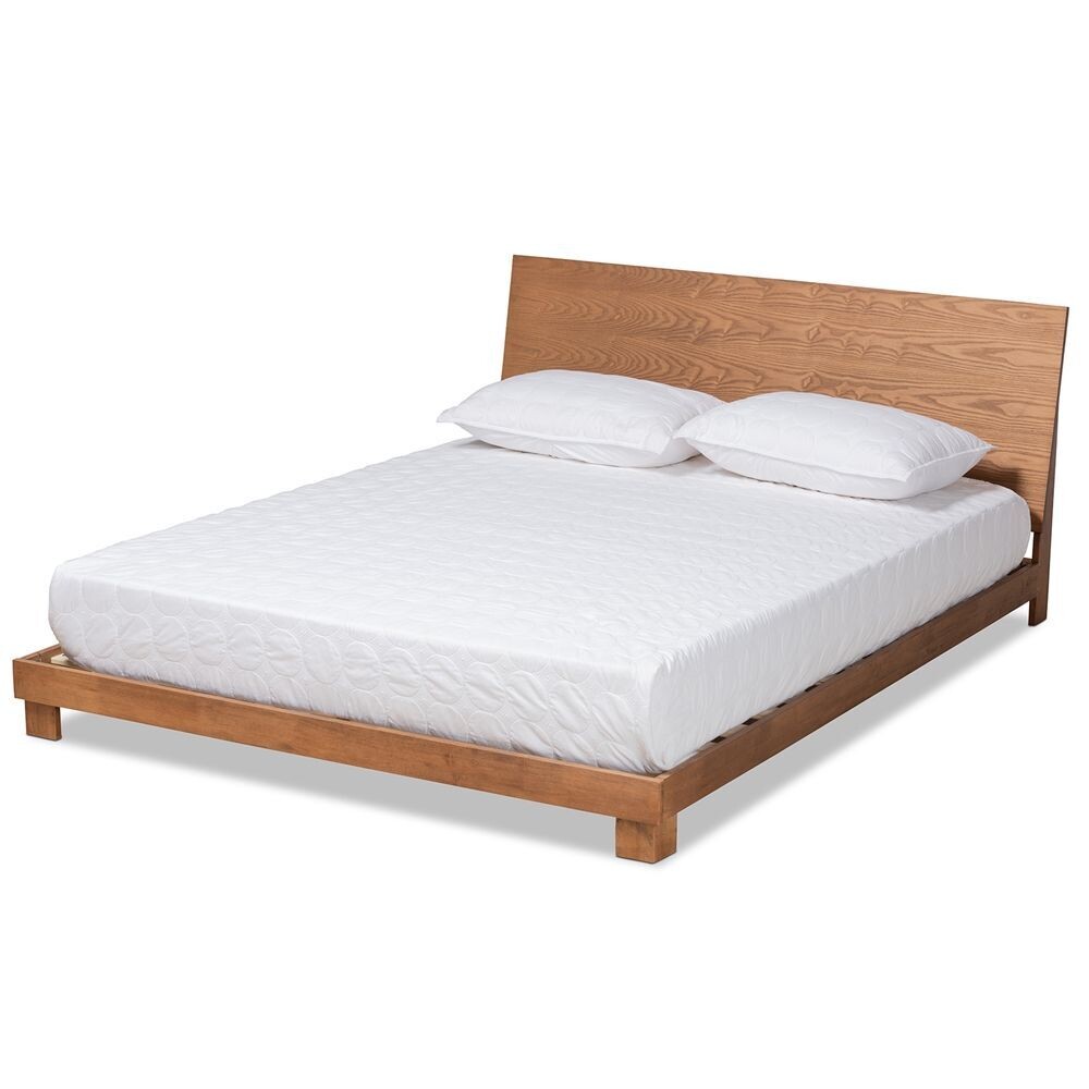 BAXTON STUDIO HAINES MODERN AND CONTEMPORARY WALNUT BROWN FINISHED WOOD FULL SIZE PLATFORM BED