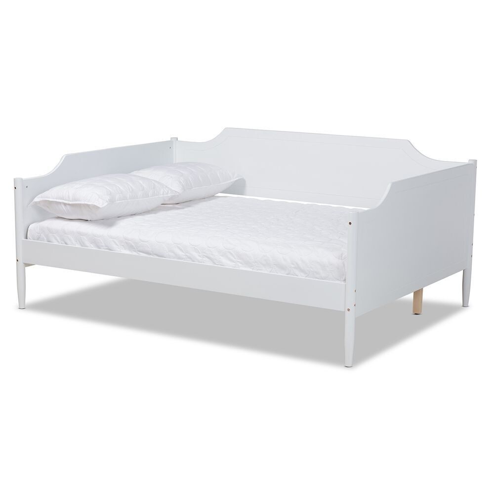 BAXTON STUDIO ALYA CLASSIC TRADITIONAL FARMHOUSE WHITE FINISHED WOOD FULL SIZE DAYBED