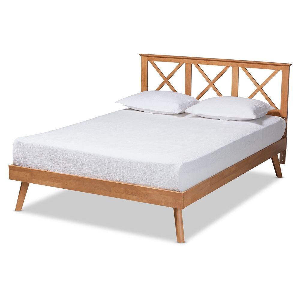 BAXTON STUDIO GALVIN MODERN AND CONTEMPORARY BROWN FINISHED WOOD FULL SIZE PLATFORM BED