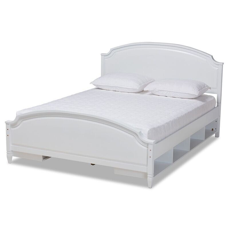 BAXTON STUDIO ELISE CLASSIC AND TRADITIONAL TRANSITIONAL WHITE FINISHED WOOD QUEEN SIZE STORAGE PLATFORM BED BAXTON STUDIO ELISE CLASSIC AND TRADITIONAL TRANSITIONAL WHITE FINISHED WOOD QUEEN SIZE STORAGE PLATFORM BED