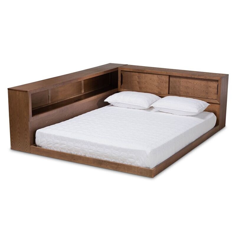 BAXTON STUDIO ERIE MODERN RUSTIC AND TRANSITIONAL WALNUT BROWN FINISHED WOOD QUEEN SIZE PLATFORM STORAGE BED WITH BUILT-IN OUTLET BAXTON STUDIO ERIE MODERN RUSTIC AND TRANSITIONAL WALNUT BROWN FINISHED WOOD QUEEN SIZE PLATFORM STORAGE BED WITH BUILT-IN OUTLET