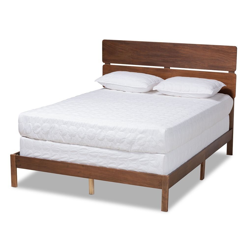 BAXTON STUDIO ANTHONY MODERN AND CONTEMPORARY WALNUT BROWN FINISHED WOOD KING SIZE PANEL BED