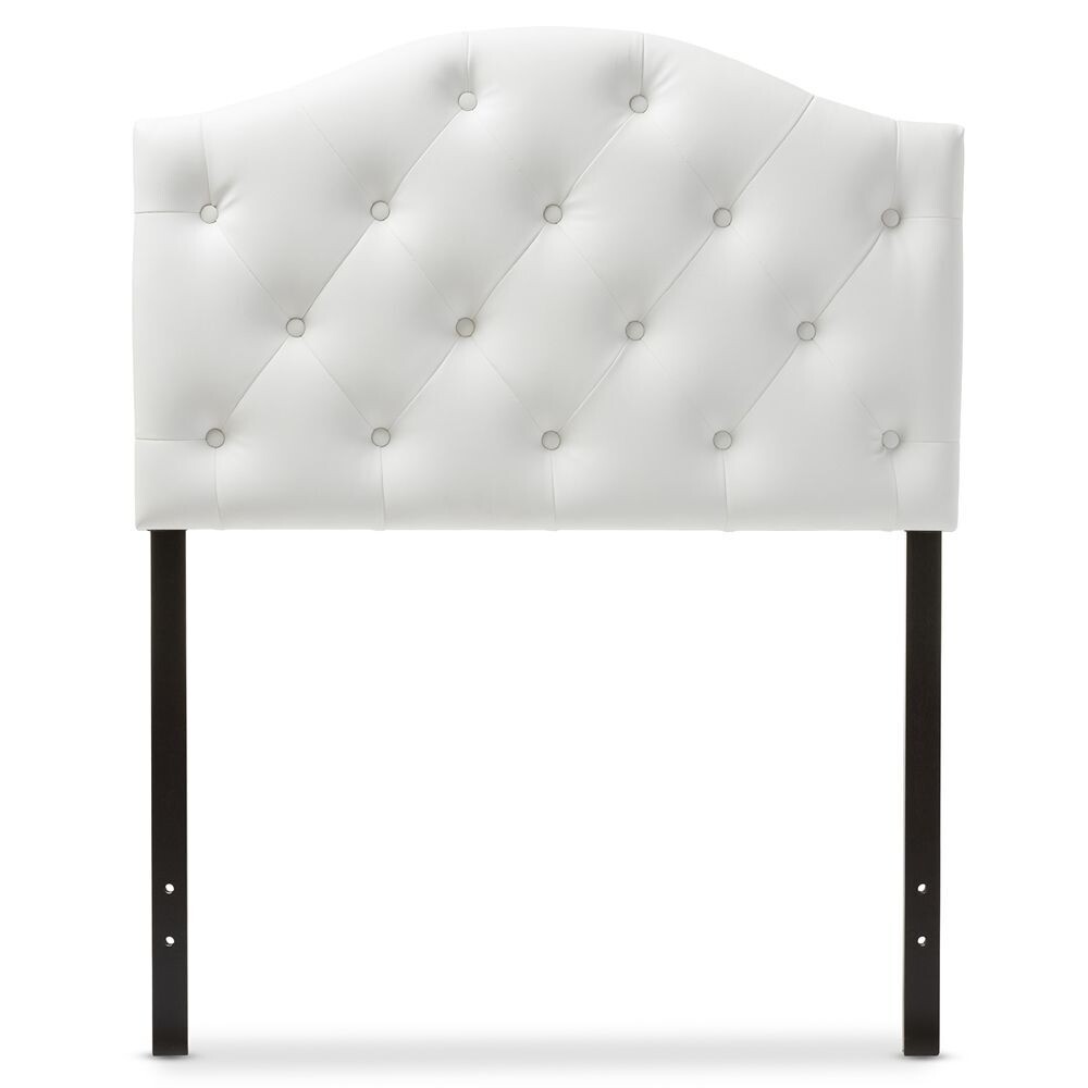 BAXTON STUDIO MYRA MODERN AND CONTEMPORARY WHITE FAUX LEATHER UPHOLSTERED BUTTON-TUFTED SCALLOPED TWIN SIZE HEADBOARD

Item #: BBT6505-White-Twin HB