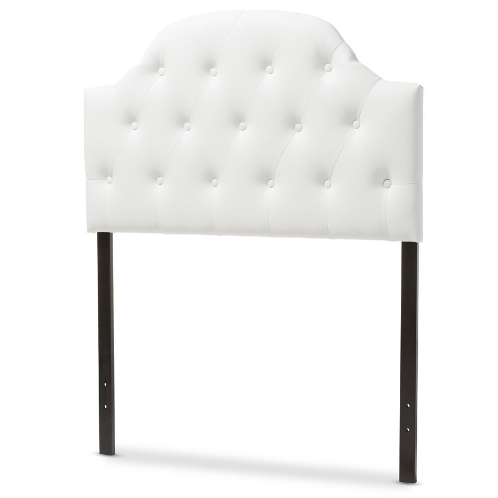 BAXTON STUDIO MORRIS MODERN AND CONTEMPORARY WHITE FAUX LEATHER UPHOLSTERED BUTTON-TUFTED SCALLOPED TWIN SIZE HEADBOARD

Item #: BBT6496-White-Twin HB
