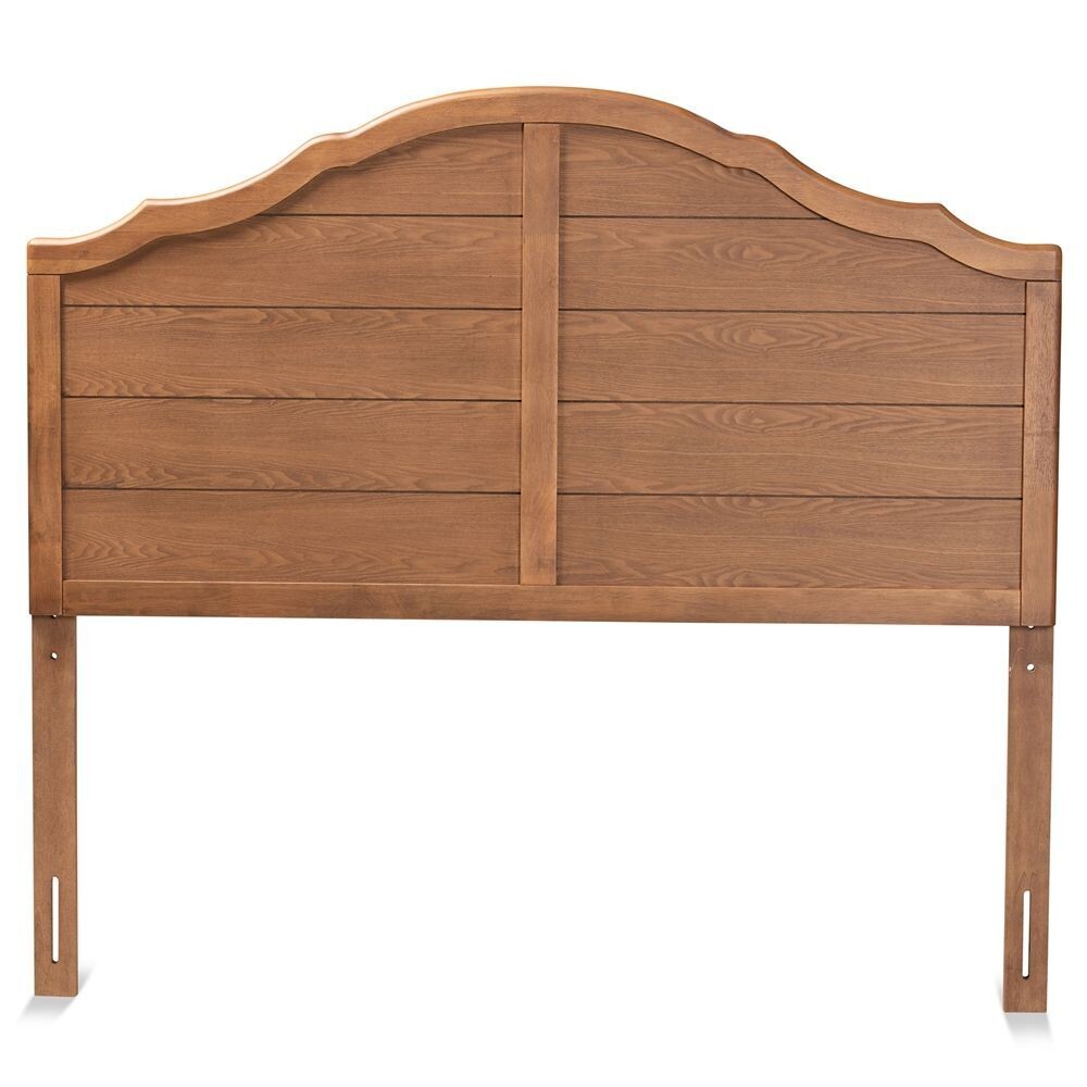BAXTON STUDIO CLIVE VINTAGE TRADITIONAL FARMHOUSE ASH WALNUT FINISHED WOOD QUEEN SIZE HEADBOARD