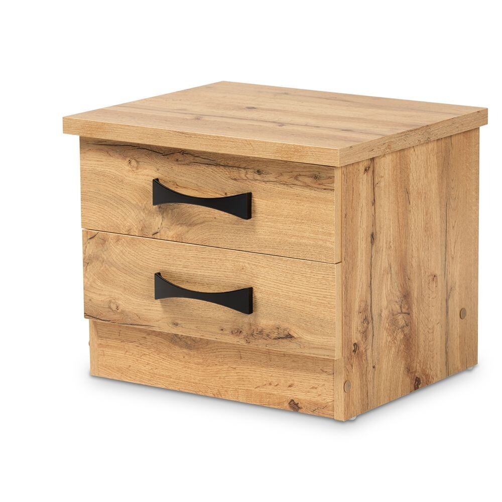 BAXTON STUDIO COLBURN MODERN AND CONTEMPORARY OAK BROWN FINISHED WOOD 2-DRAWER NIGHTSTAND