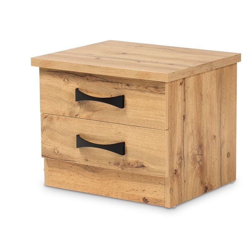 BAXTON STUDIO COLBURN MODERN AND CONTEMPORARY OAK BROWN FINISHED WOOD 2-DRAWER NIGHTSTAND