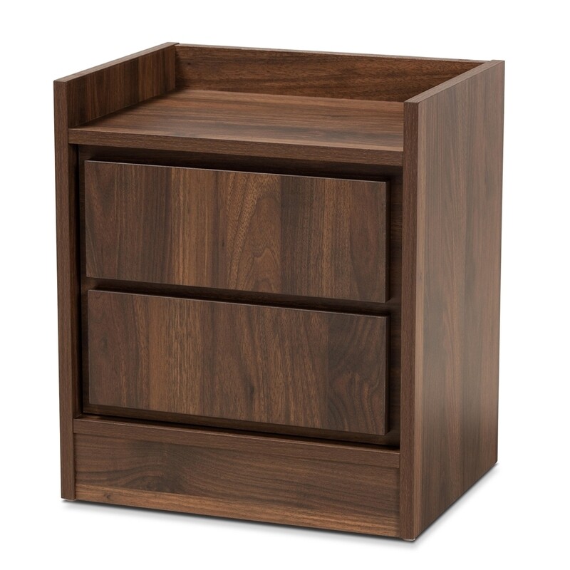 BAXTON STUDIO HALE MODERN AND CONTEMPORARY WALNUT BROWN FINISHED WOOD 1-DOOR NIGHTSTAND