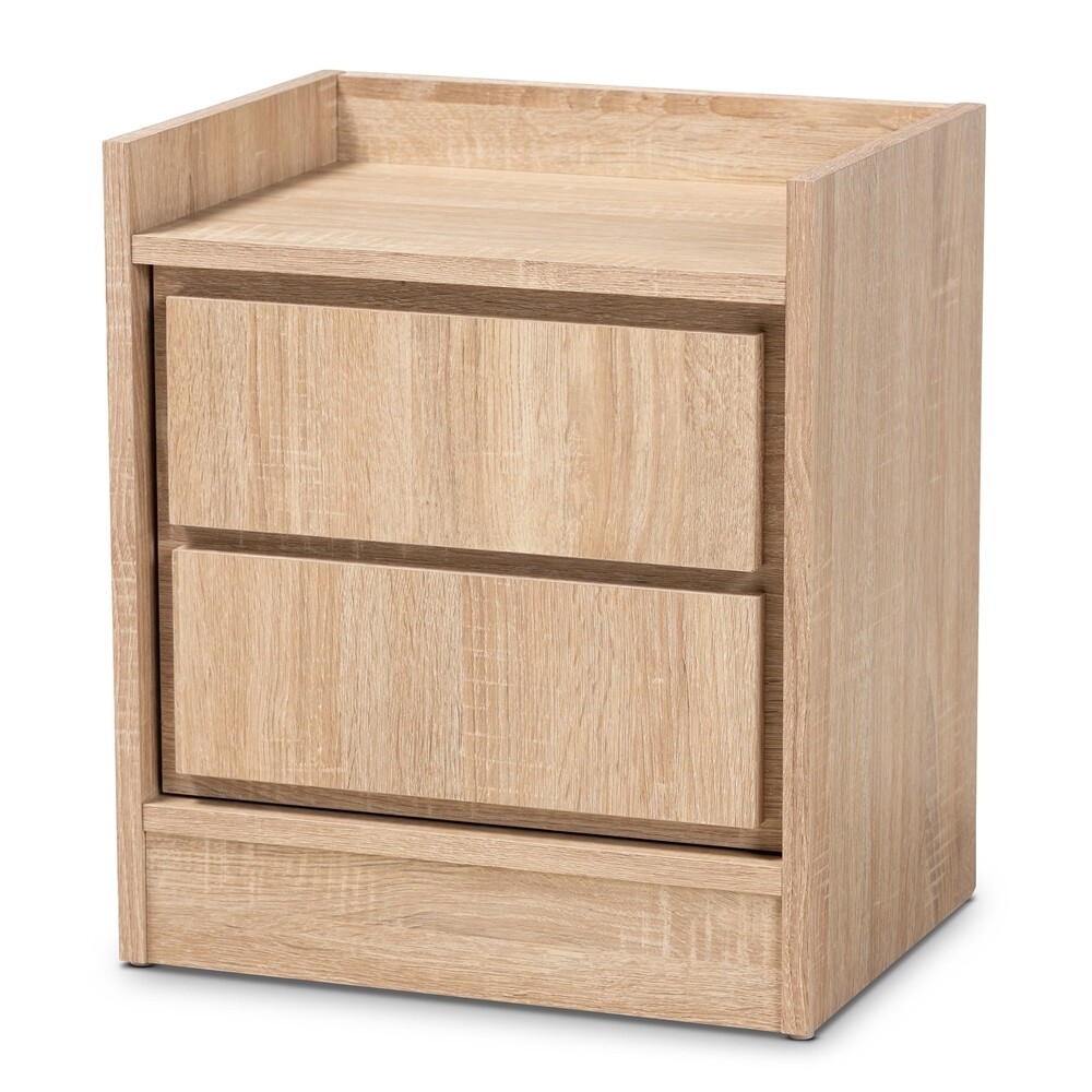 BAXTON STUDIO HALE MODERN AND CONTEMPORARY OAK FINISHED WOOD 1-DOOR NIGHTSTAND