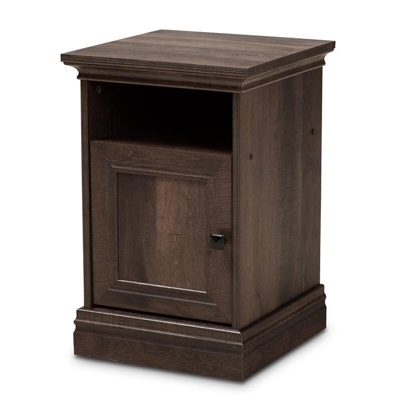 BAXTON STUDIO NOLAN TRADITIONAL TRANSITIONAL HAZEL WALNUT BROWN FINISHED 1-DOOR WOOD NIGHTSTAND