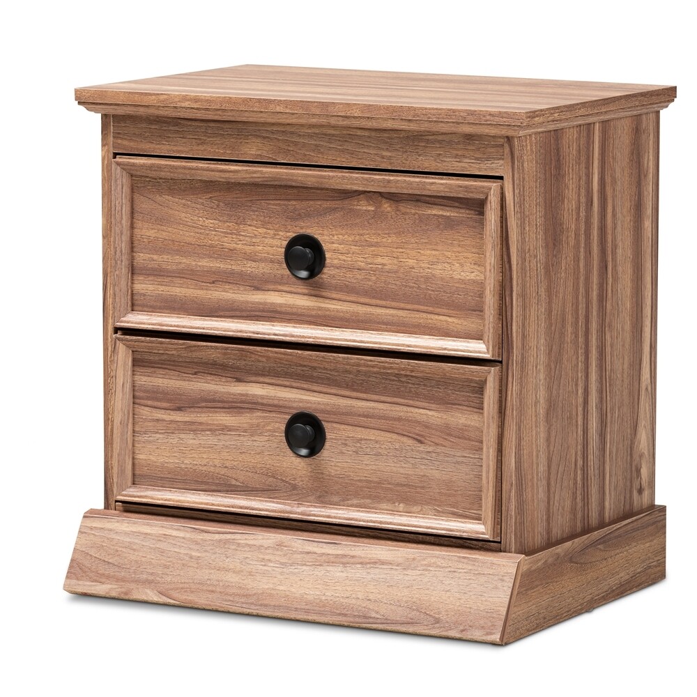 BAXTON STUDIO RYKER MODERN AND CONTEMPORARY OAK FINISHED 2-DRAWER WOOD NIGHTSTAND