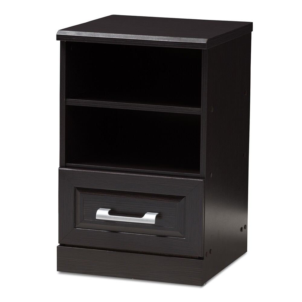 BAXTON STUDIO ODELIA MODERN AND CONTEMPORARY WENGE BROWN FINISHED 1-DRAWER NIGHTSTAND