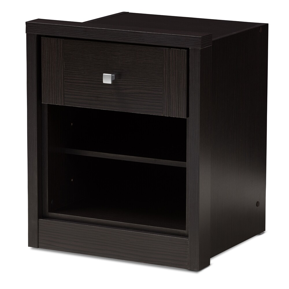 BAXTON STUDIO DANETTE MODERN AND CONTEMPORARY WENGE BROWN FINISHED 1-DRAWER NIGHTSTAND