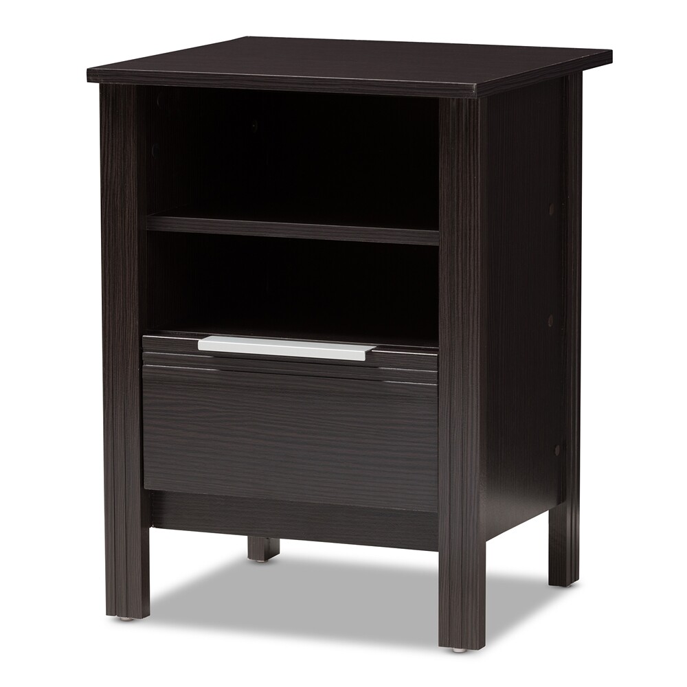 BAXTON STUDIO HAMISH MODERN AND CONTEMPORARY WENGE BROWN FINISHED 1-DRAWER NIGHTSTAND
