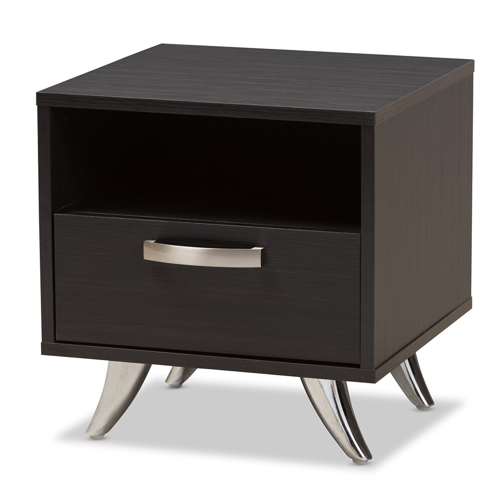 BAXTON STUDIO WARWICK MODERN AND CONTEMPORARY ESPRESSO BROWN FINISHED WOOD END TABLE
