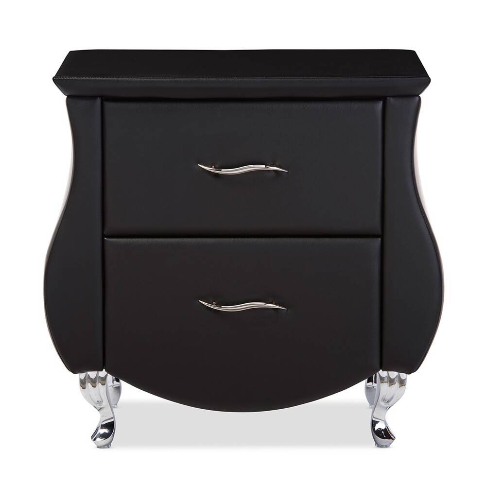 BAXTON STUDIO ERIN MODERN AND CONTEMPORARY BLACK FAUX LEATHER UPHOLSTERED NIGHTSTAND

Item #: BBT3116-Black-NS