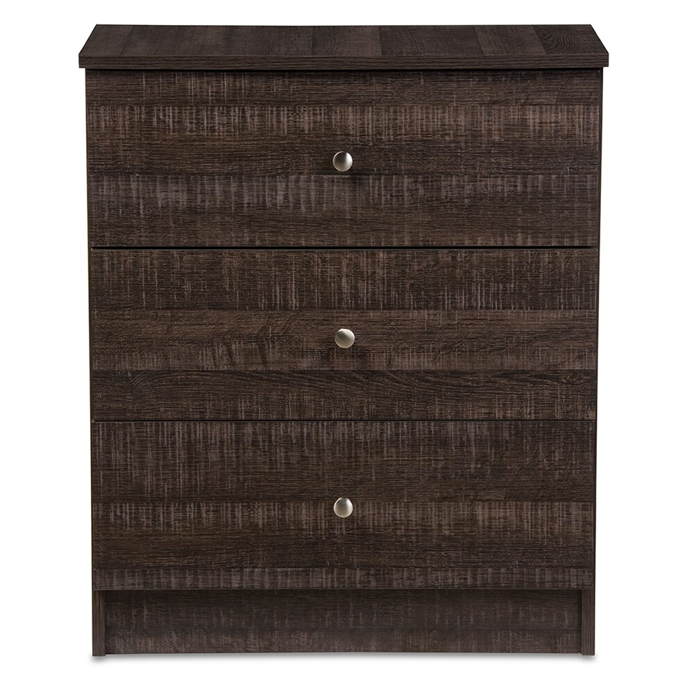 BAXTON STUDIO DECON MODERN AND CONTEMPORARY ESPRESSO BROWN WOOD 3-DRAWER STORAGE CHEST