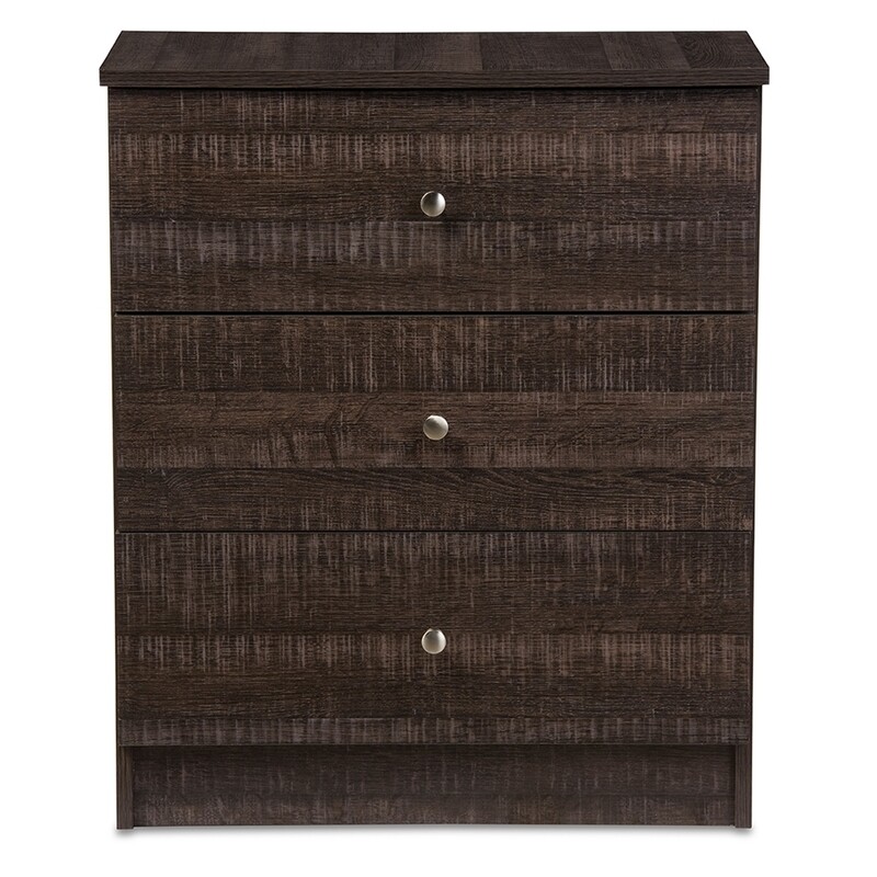 BAXTON STUDIO DECON MODERN AND CONTEMPORARY ESPRESSO BROWN WOOD 3-DRAWER STORAGE CHEST