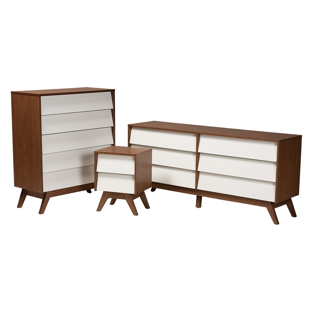 BAXTON STUDIO HILDON MID-CENTURY MODERN TWO-TONE WHITE AND WALNUT BROWN FINISHED WOOD 3-PIECE STORAGE SET

Item #: Hildon-Walnut/White-3PC Storage Set
