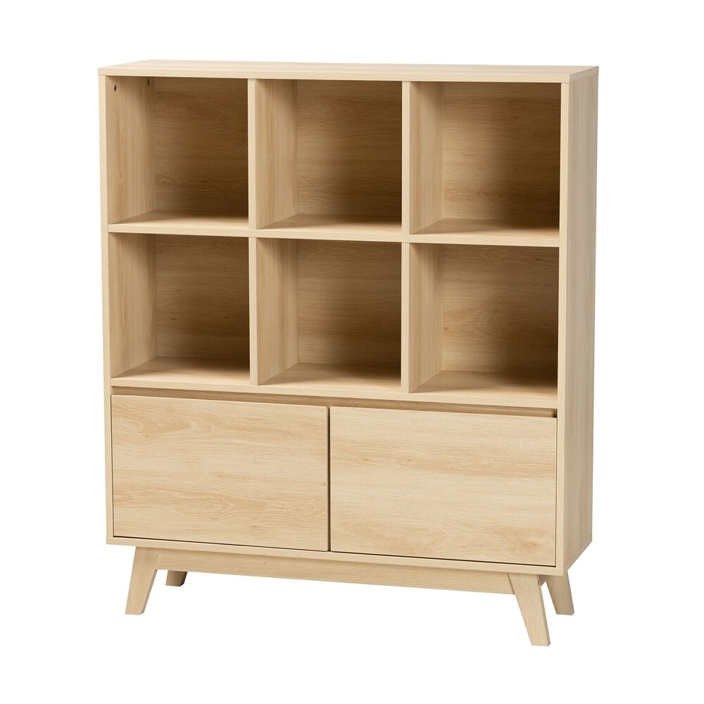 BAXTON STUDIO DANINA JAPANDI OAK BROWN FINISHED WOOD BOOKSHELF